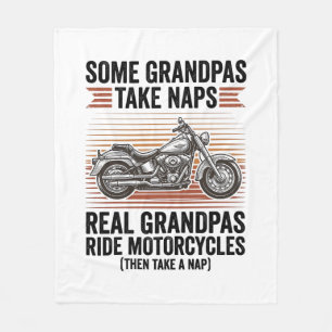 Lustiges Opa-Motorrad Vintage-Gravur T-Shirt Fleecedecke