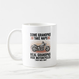 Lustiges Opa-Motorrad Vintage-Gravur T-Shirt Kaffeetasse