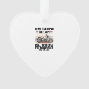 Lustiges Opa-Motorrad Vintage-Gravur T-Shirt Ornament