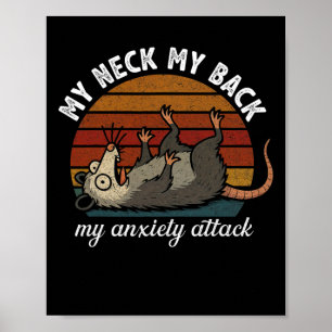 Lustiges Opossum Angst Mein Nacken Mein Schwanz Me Poster