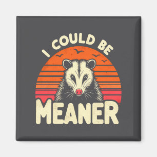 Lustiges Opossum, ich könnte gemeiner Retro-Opossu Magnet