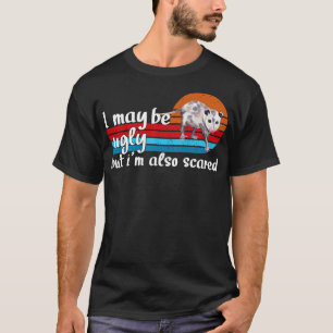 Lustiges Opossum-Zitat vintage retro Ich mag hässl T-Shirt