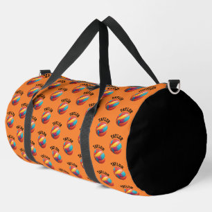Lustiges Orange Basketball Sport Fette Schrift Nam Duffle Bag