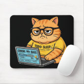 Lustiges Orange Katzen Programmierer Mauspad (Mit Mouse)
