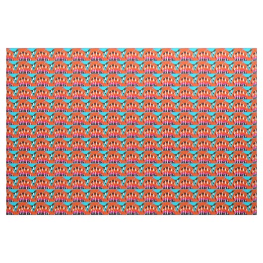 Lustiges orangefarbenes Mode-Muster Stoff (Yard (91,4 cm))