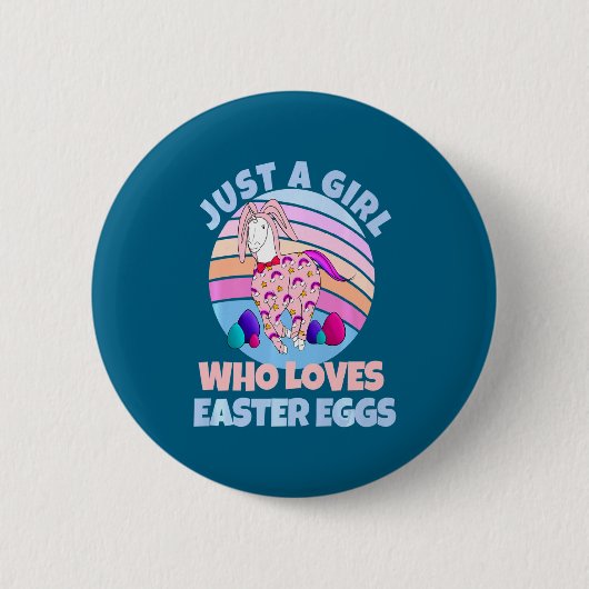 Lustiges Oster-Einhorn-Hasen-Ei Glücklich Button (Vorderseite)