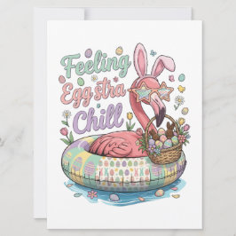 Lustiges Oster-Flamingo-Gefühl Eggstra Chill Cute Feiertagskarte