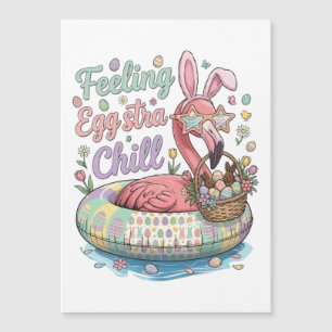 Lustiges Oster-Flamingo-Gefühl Eggstra Chill Cute Magnetkarte