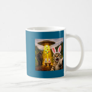 Lustiges Oster-Tages-Katzen-Selfie mit Leprechaun Kaffeetasse