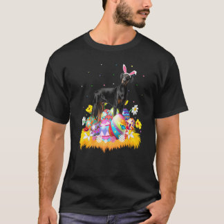 Lustiges Osterei Dobermann Pinscher Hund Ostersonn T-Shirt