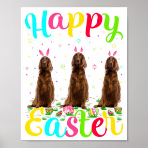 Lustiges Osterei Hase Irischer Setter Hund Glückli Poster