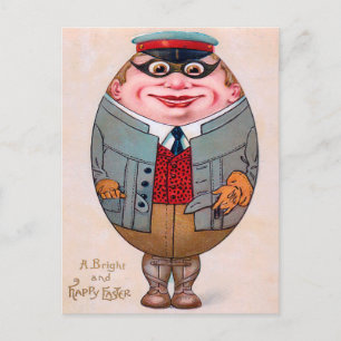 Lustiges Osterei-Mann Humor Mensch Vintage Postkarte