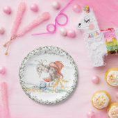 Lustiges Ostergeschirr mit Pferd und Osterhase Pappteller (Party)