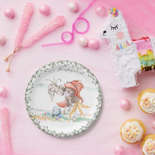 Lustiges Ostergeschirr mit Pferd und Osterhase Pappteller (Party)