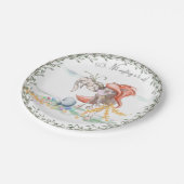 Lustiges Ostergeschirr mit Pferd und Osterhase Pappteller (Schrägansicht)