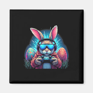 Lustiges Osterhase Ei Videospiel Kinder Gamer Eint Magnet