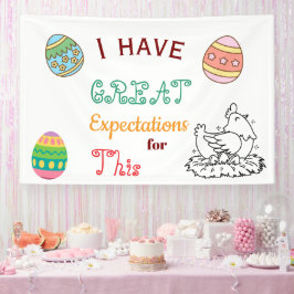 Lustiges Ostern Ei-Zitierte Erwartungen Cute Easte Banner