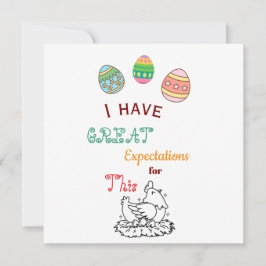 Lustiges Ostern Ei-Zitierte Erwartungen Cute Oster Einladung