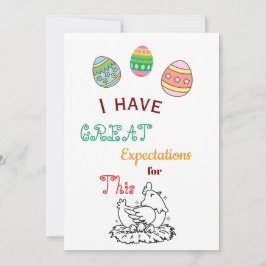 Lustiges Ostern Ei-Zitierte Erwartungen Cute Oster Einladung