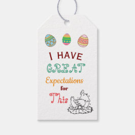 Lustiges Ostern Ei-Zitierte Erwartungen Cute Oster Geschenkanhänger
