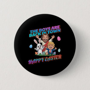 Lustiges Ostern Jesus Osterhase Trump Jungen sind Button