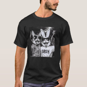 Lustiges Osterparty-Katzen-Selfie mit dem Osterhas T-Shirt