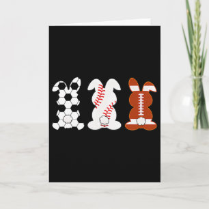 Lustiges Ostertag-Fußball-Baseball-Sport-Hase  Karte