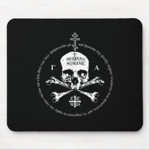 Lustiges Ostorthodox Kreuz Totenkopf Ic Xc Nika Je Mousepad