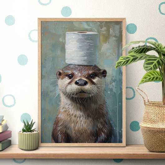 Lustiges Otter Toilettenpapier Poster
