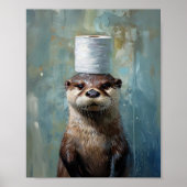 Lustiges Otter Toilettenpapier Poster (Vorne)
