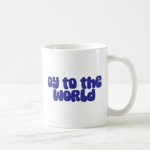 Lustiges Oy to the World Retro-Typografie Chanukka Kaffeetasse