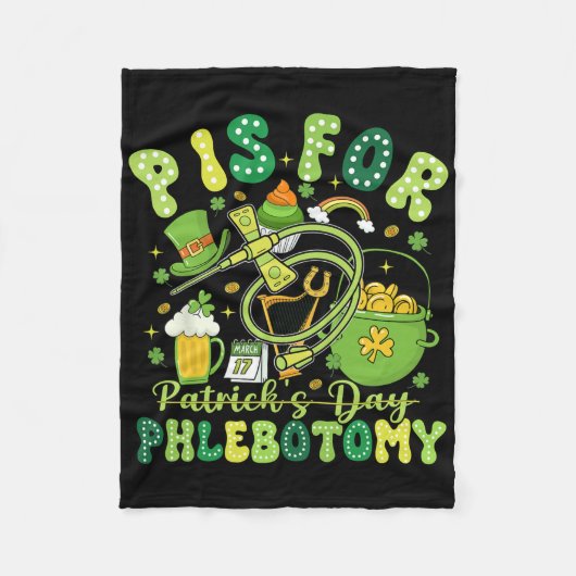 Lustiges P ist Phlebotomie St. Patrick's Day Phleb Fleecedecke (Vorderseite)
