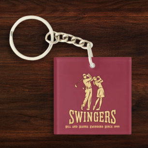 Lustiges Paar individuell Golf-Geschenk passend Schlüsselanhänger