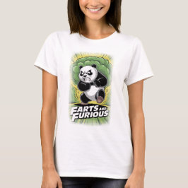 Lustiges Panda-Design über Furzen auf Schwarz T-Shirt