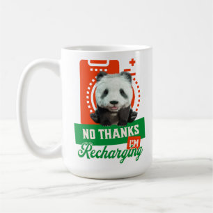 Lustiges Panda Introvertierte-Batterie-Aufladung D Kaffeetasse