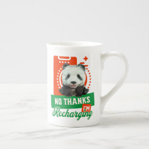 Lustiges Panda Introvertierte-Batterie-Aufladung D Porzellantasse