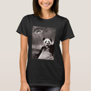 Lustiges Panda-UFO-Selfie T-Shirt