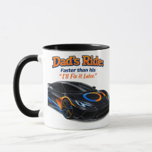 Lustiges Papa-Autoshirt – Papas Auto ist schneller Tasse