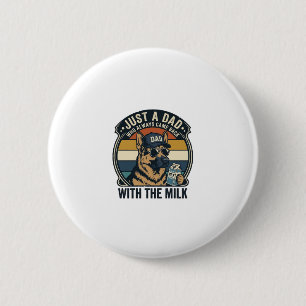 Lustiges Papa Deutscher Schäferhund Milch Retro-Sh Button