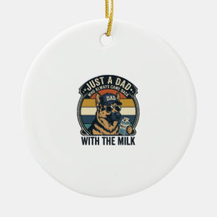 Lustiges Papa Deutscher Schäferhund Milch Retro-Sh Keramik Ornament