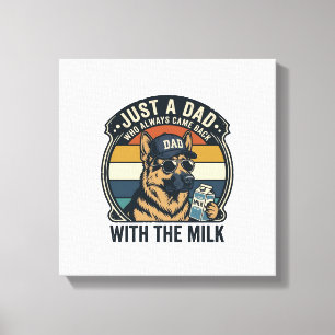 Lustiges Papa Deutscher Schäferhund Milch Retro-Sh Leinwanddruck