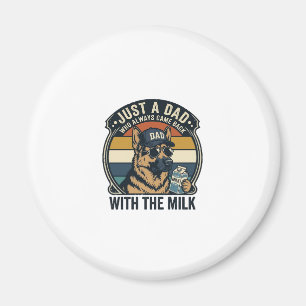 Lustiges Papa Deutscher Schäferhund Milch Retro-Sh Magnet