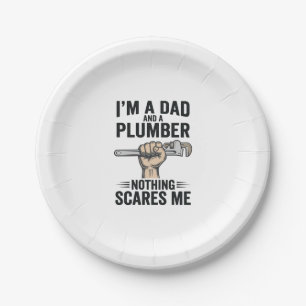 Lustiges Papa-Klempner-Vintage-Stickerei-Shirt-Des Pappteller