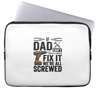 Lustiges Papa-Reparatur-Tool-Zitat-Vektordesign_ Laptopschutzhülle