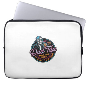 Lustiges Papa Steuer Skelett Vintage Gravur Shirt  Laptopschutzhülle