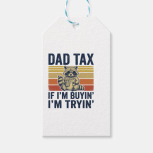 Lustiges Papa Steuer Waschbär Retro Grafik T-Shirt Geschenkanhänger