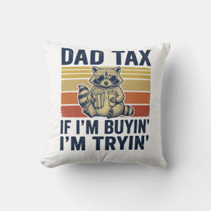 Lustiges Papa Steuer Waschbär Retro Grafik T-Shirt Kissen