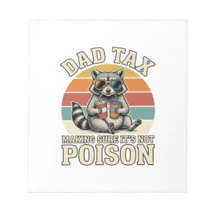 Lustiges Papa Steuer Waschbär Vintage T-Shirt Desi Notizblock