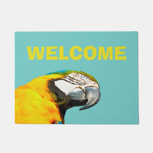 Lustiges Papageien-Vogel-Willkommen Fußmatte (Vorderseite)