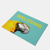 Lustiges Papageien-Vogel-Willkommen Fußmatte (Schrägansicht)